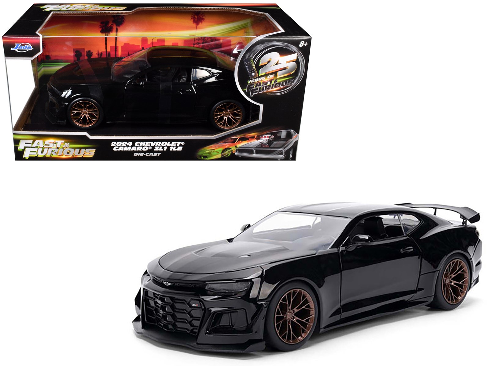 2024 chevrolet camaro zl1 1le black "fast x" (2023) movie "fast & furious 25th anniversary" series 1/24 diecast model car by jada 2024 chevrolet camaro zl1 1le black "fast x" (2023) movie "fast & furious 25th anniversary" series 1/24 diecast model car by jada