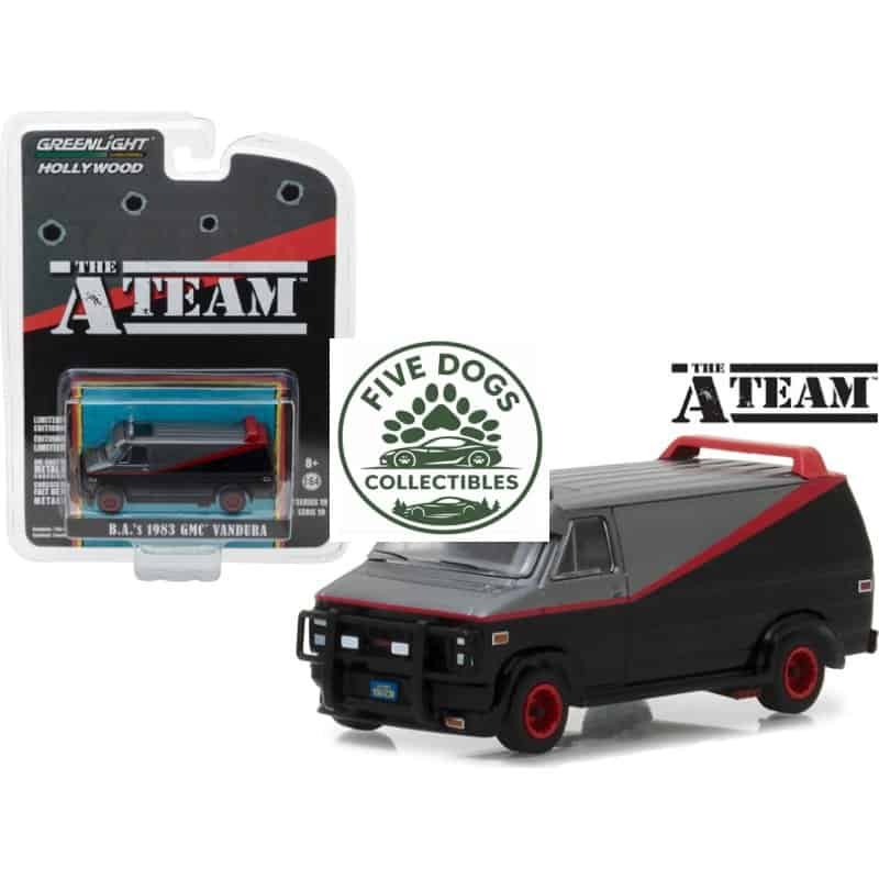 Detailed black and red vintage van toy with realistic design and vibrant colors. Perfect for collect.