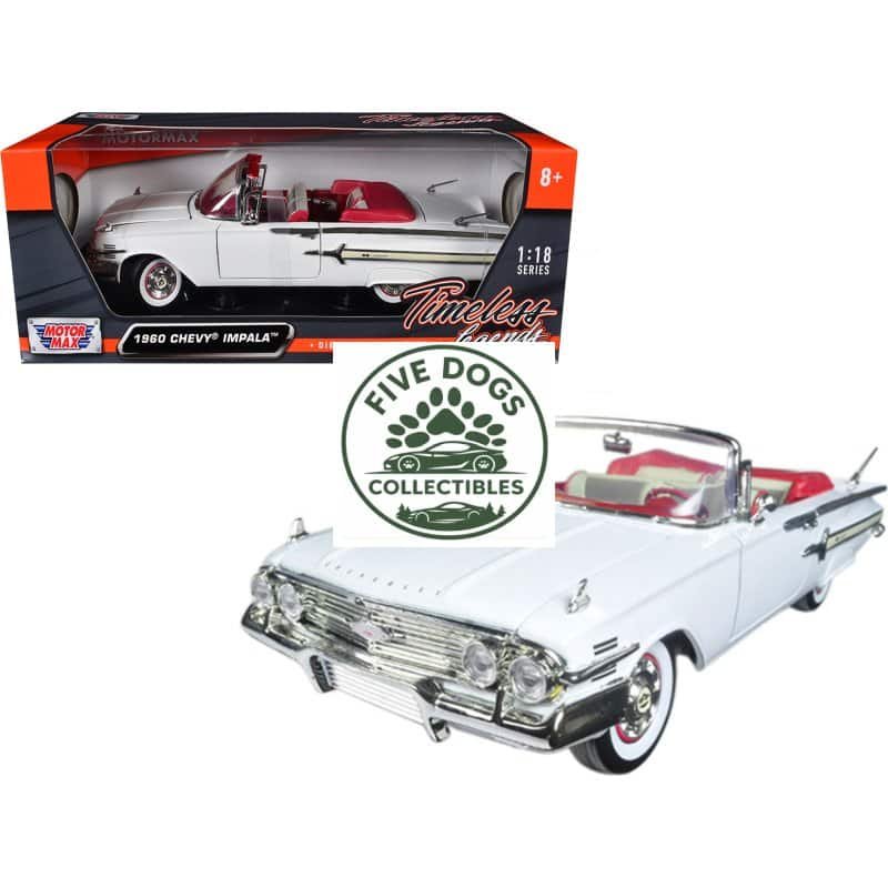 Classic 1960 Chevy Impala die-cast collectible toy for car enthusiasts.