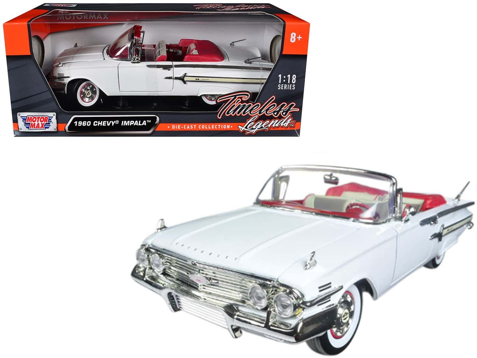 Vintage 1960 Chevy Impala die-cast model car Classic 1960 Chevy Impala die-cast collectible toy for car enthusiasts.