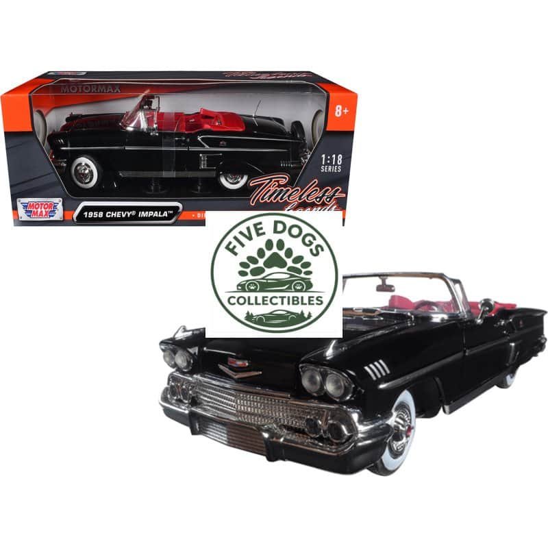 Vintage 1958 Chevrolet Impala die-cast collectible car, perfect for car enthusiasts and collectors.