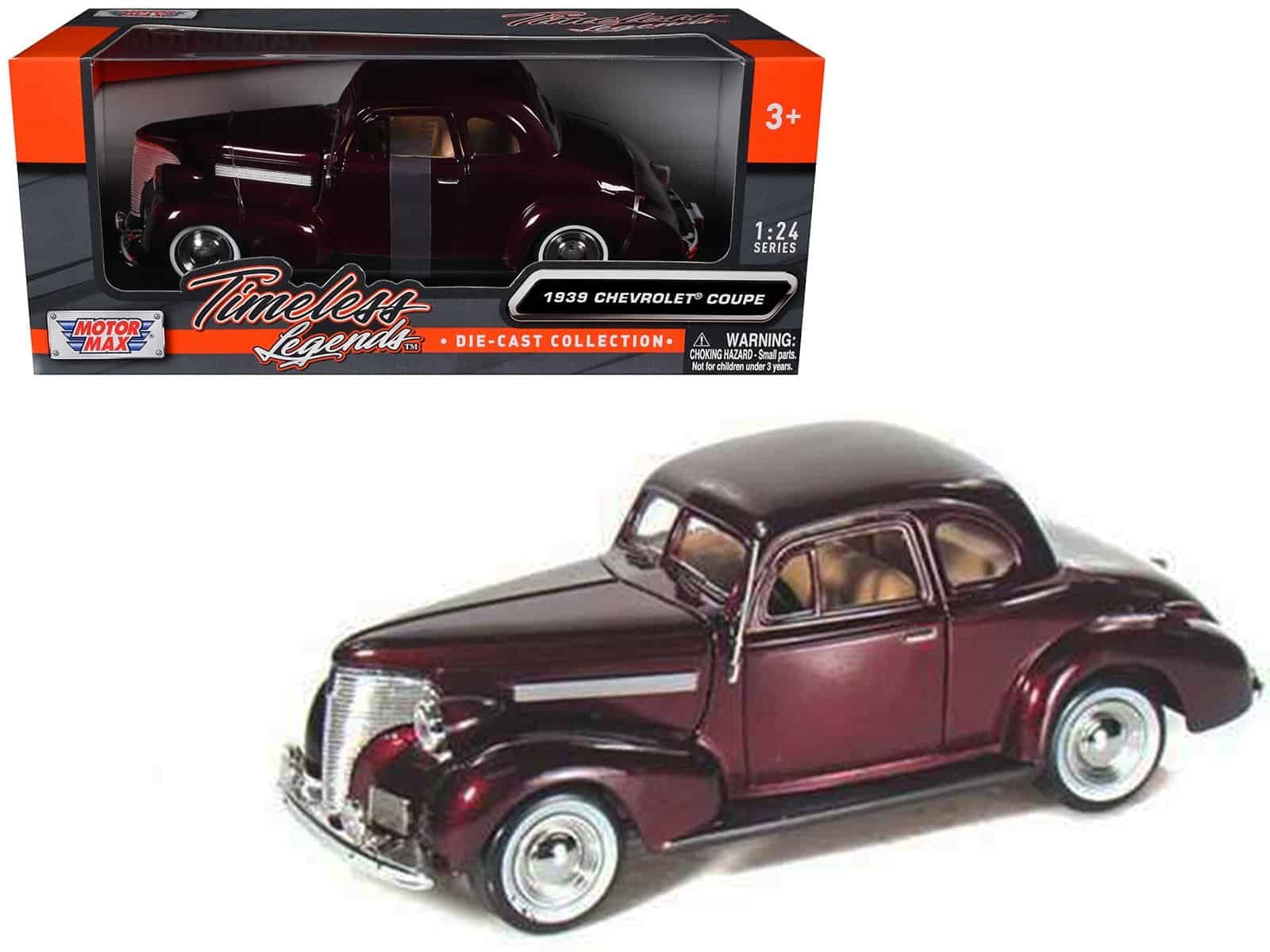 1939 chevrolet coupe burgundy 1/24 diecast model car by motormax 1939 chevrolet coupe burgundy 1/24 diecast model car by motormax