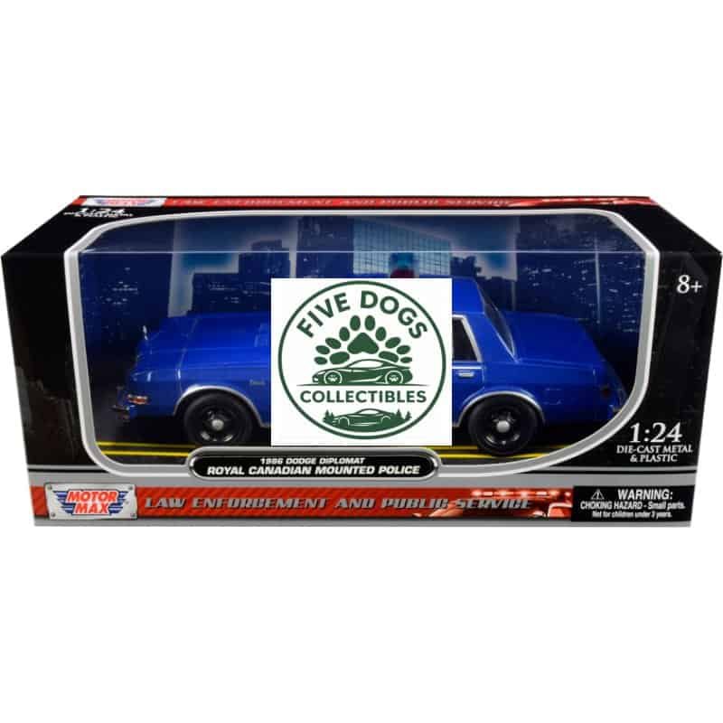 Police car die-cast model with Royal Canadian Mounted Police livery, suitable for collectors and pol.