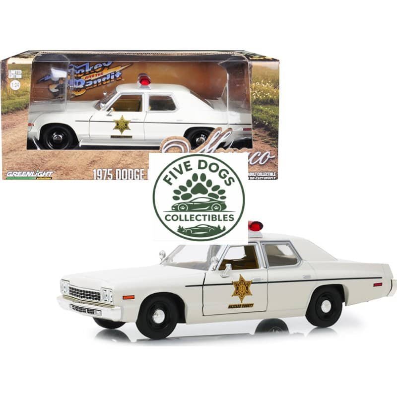 Detailed 1975 Dodge Monaco police car model with authentic police markings and siren. Perfect for co.