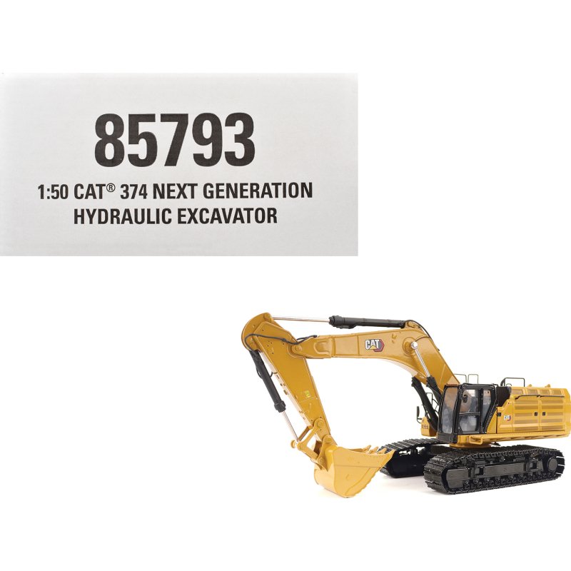 cat caterpillar 374 hydraulic excavator yellow "high line" series 1/50 diecast model by diecast masters