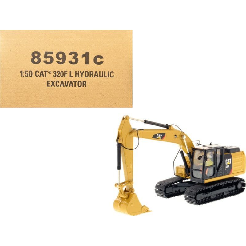 cat caterpillar 320f l hydraulic excavator with operator "core classics" series 1/50 diecast model by diecast masters