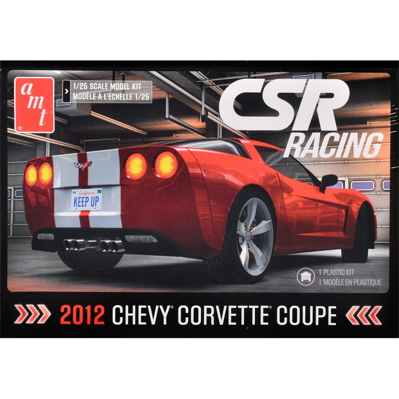 skill 2 model kit of 2012 chevrolet corvette coupe "csr racing" 1/25 scale model by amt