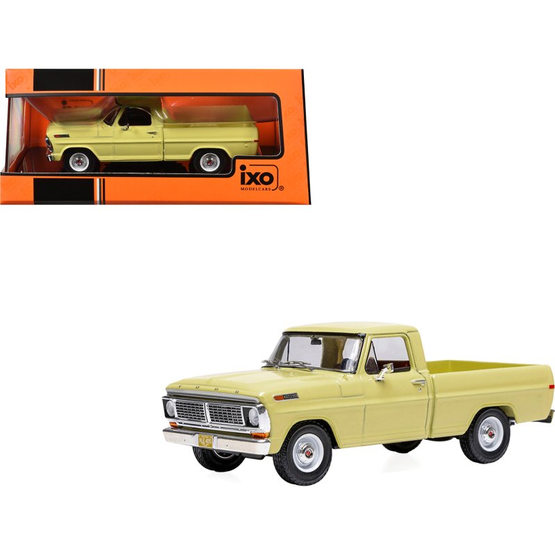 1970 ford f 100 pickup truck yellow 1/43 diecast model by ixo models