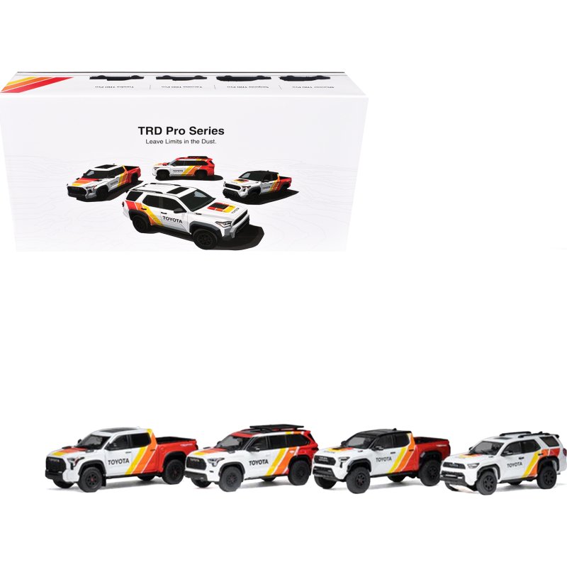 toyota trd pro 4 car set limited edition to 500 pieces worldwide 1/64 diecast model cars by gcd