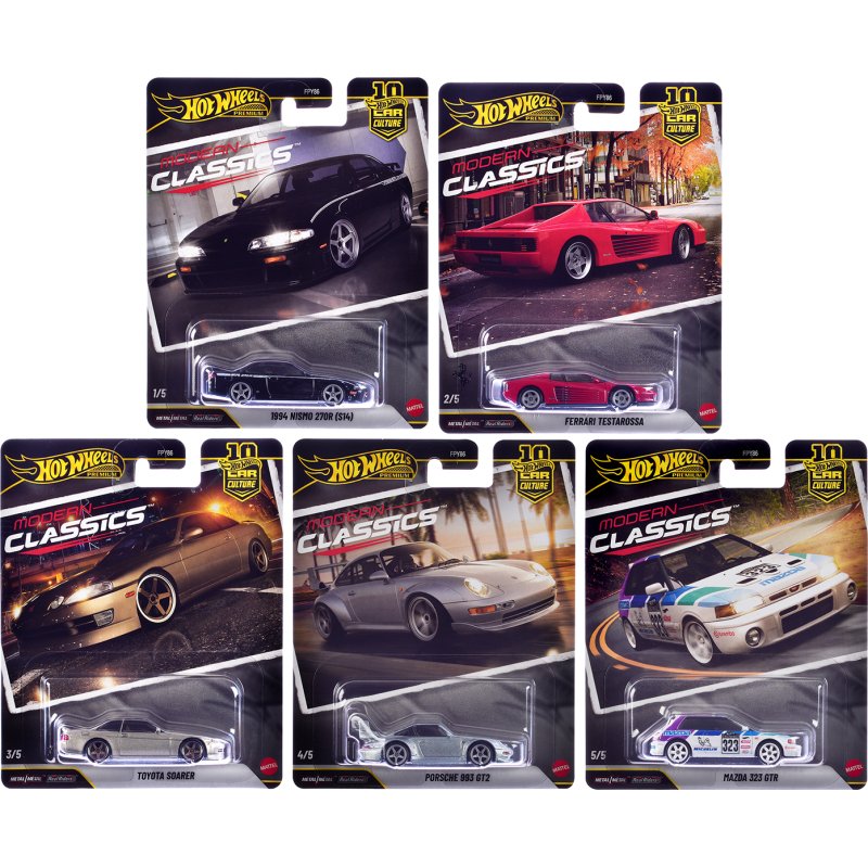 "modern classics" 5 piece set "car culture 10th anniversary" 2026 series s diecast model cars by hot wheels