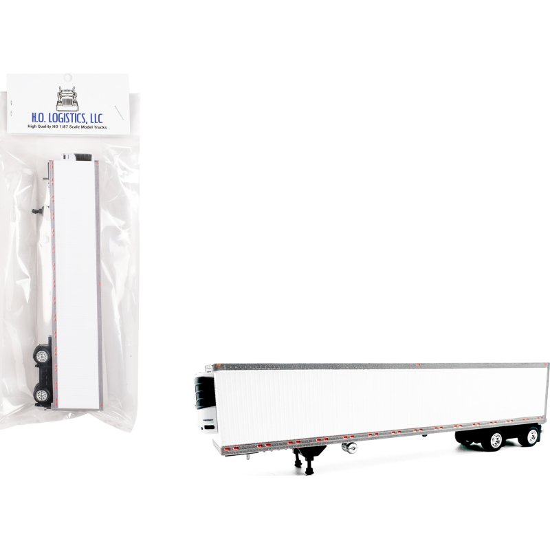 53' spread axle refrigerated trailer white 1/87 (ho) plastic model car by ho logistics