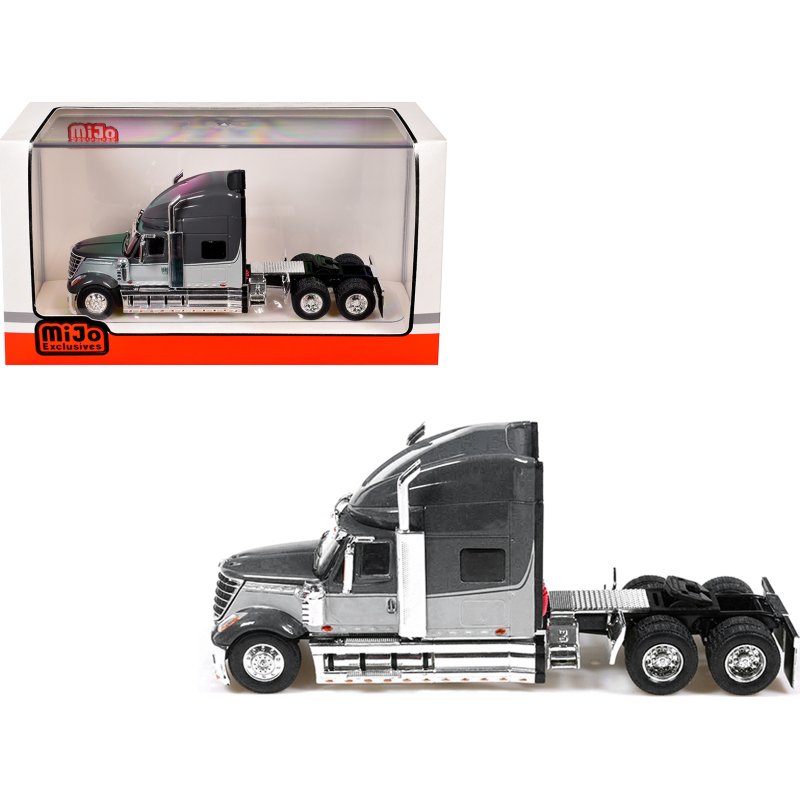 2010 international lonestar truck tractor gray and light gray two tone 1/64 diecast model by ixo models