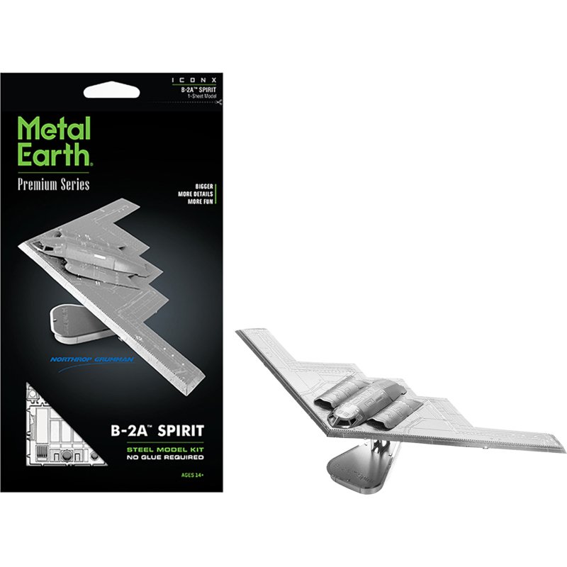 model kit northrop grumman b 2 spirit stealth bomber aircraft (moderate difficulty) steel model by metal earth