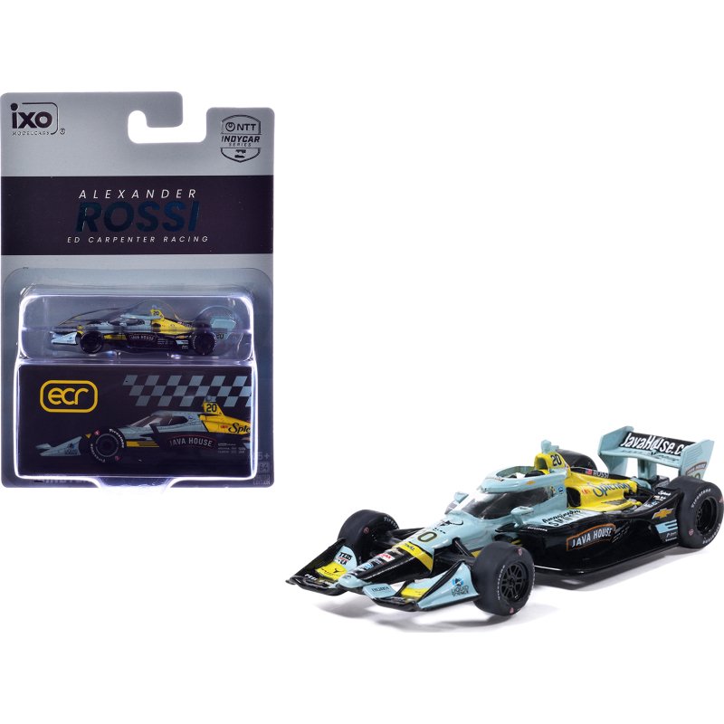 dallara indycar #20 alexander rossi "java house" ed carpenter racing (road course configuration) "ntt indycar series" (2026) 1/64 diecast model by ixo models