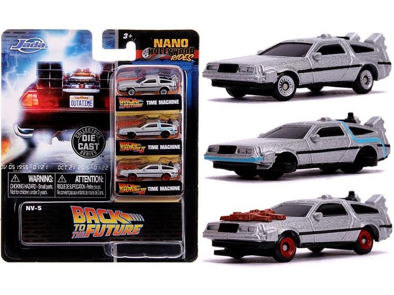 Back to the Future DeLorean Toy Set with 3 Cars and Packaging DeLorean time machine toy cars from Back to the Future with detailed design and packaging. Perfect f.