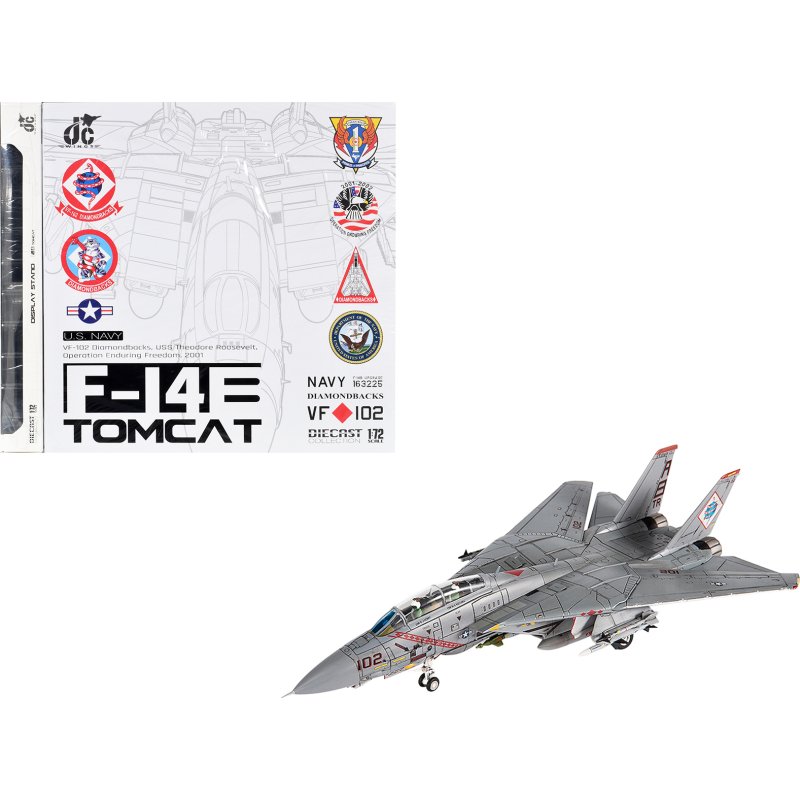 grumman f 14b tomcat fighter aircraft "vf 102 diamondbacks operation enduring freedom" (2001) united states navy 1/72 diecast model by jc wings