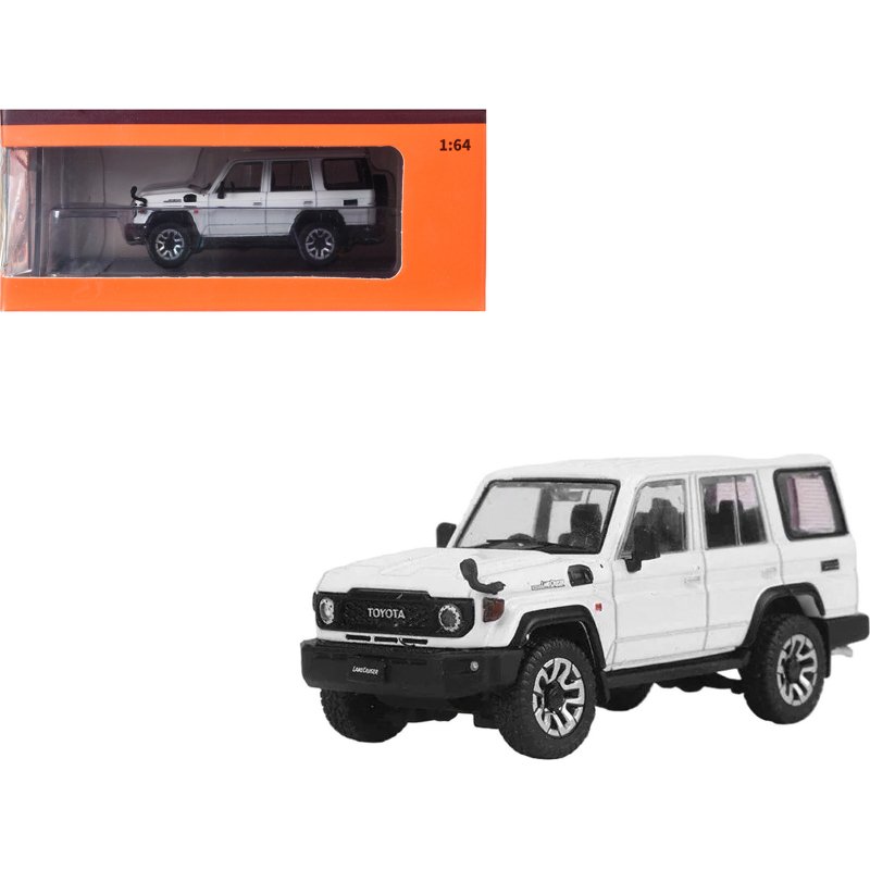 toyota land cruiser (j76) rhd (right hand drive) white 1/64 diecast model car by gcd
