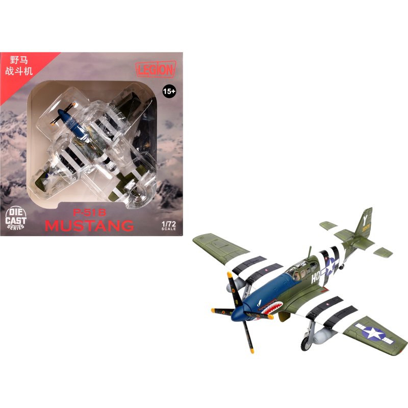 north american p 51b mustang aircraft "john bennett 487th fighter squadron 352nd fighter group blue nosed bastards of bodney raf bodney" (1944) united states army air forces 1/72 diecast model airplane by legion