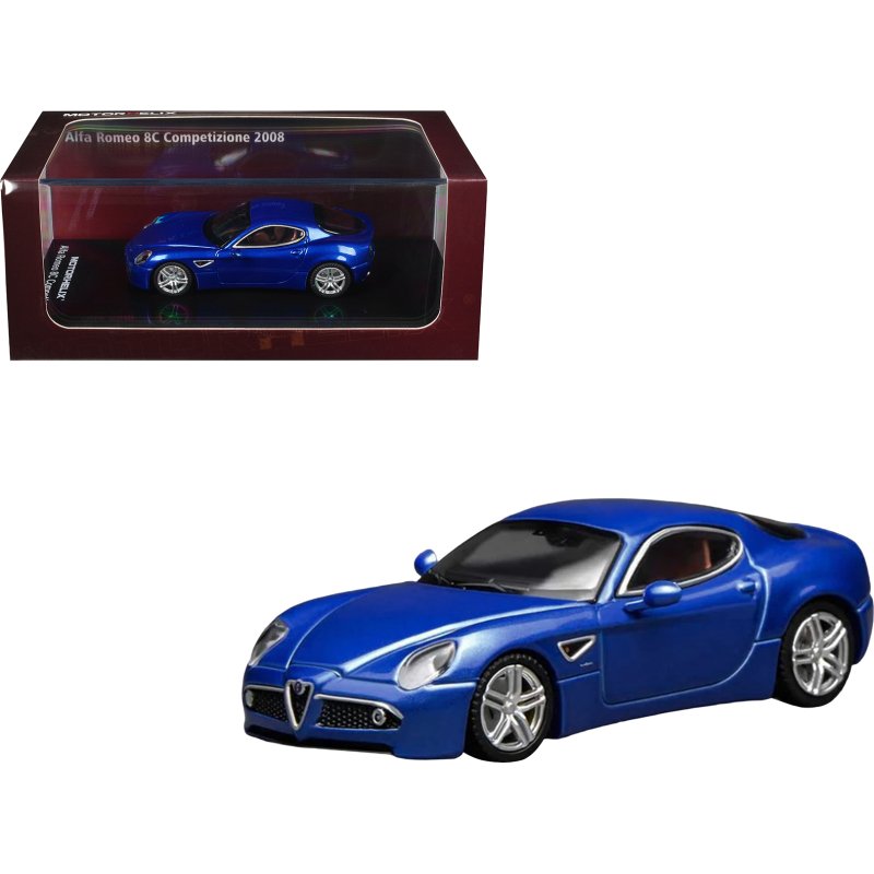 2008 alfa romeo 8c competizione blue metallic 1/64 diecast model car by motorhelix