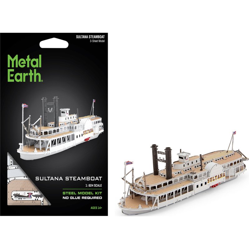 model kit sultana steamboat (moderate difficulty) steel model by metal earth