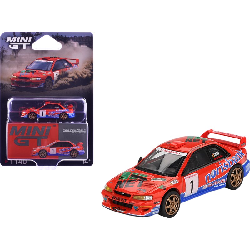 subaru impreza wrc97 #1 armin kremer fred berssen champion "deutsche rallye meisterschaft (drm)" (1999) limited edition 1/64 diecast model car by mini gt