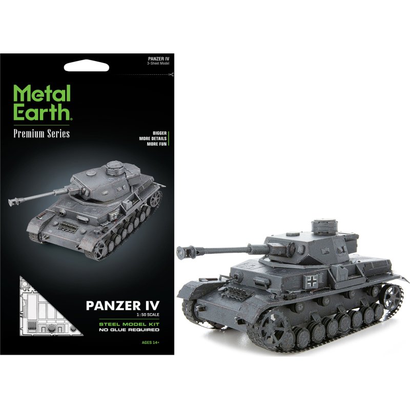 model kit german panzer iv tank (challenging difficulty) steel model by metal earth