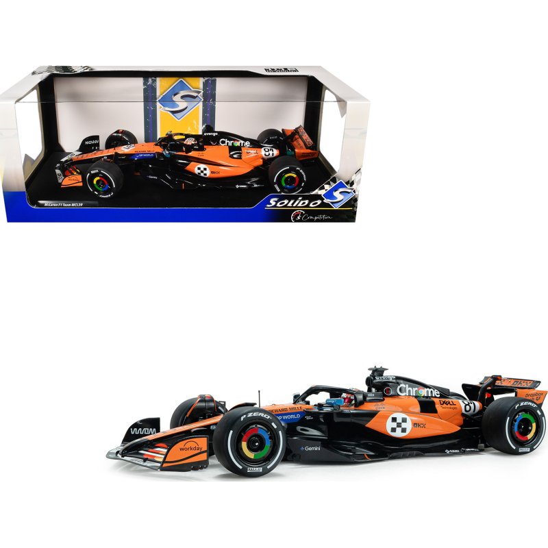 mclaren mcl39 #81 oscar piastri "okx" 3rd place formula one f1 "monaco gp" (2025) "competition" series 1/18 diecast model car by solido