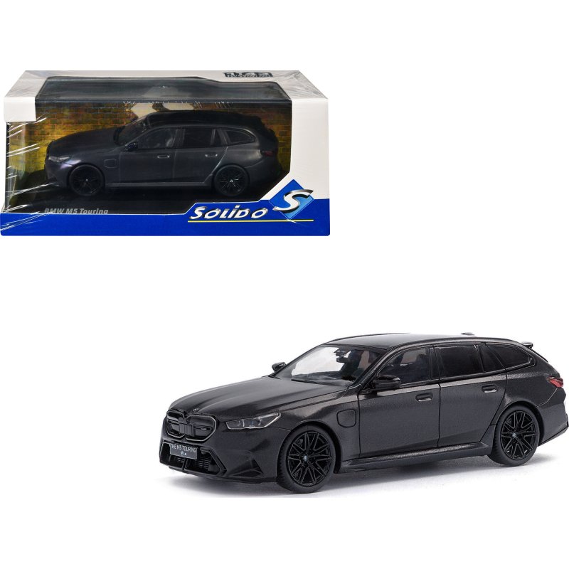 2024 bmw m5 touring frozen deep gray metallic with black top 1/43 diecast model car by solido