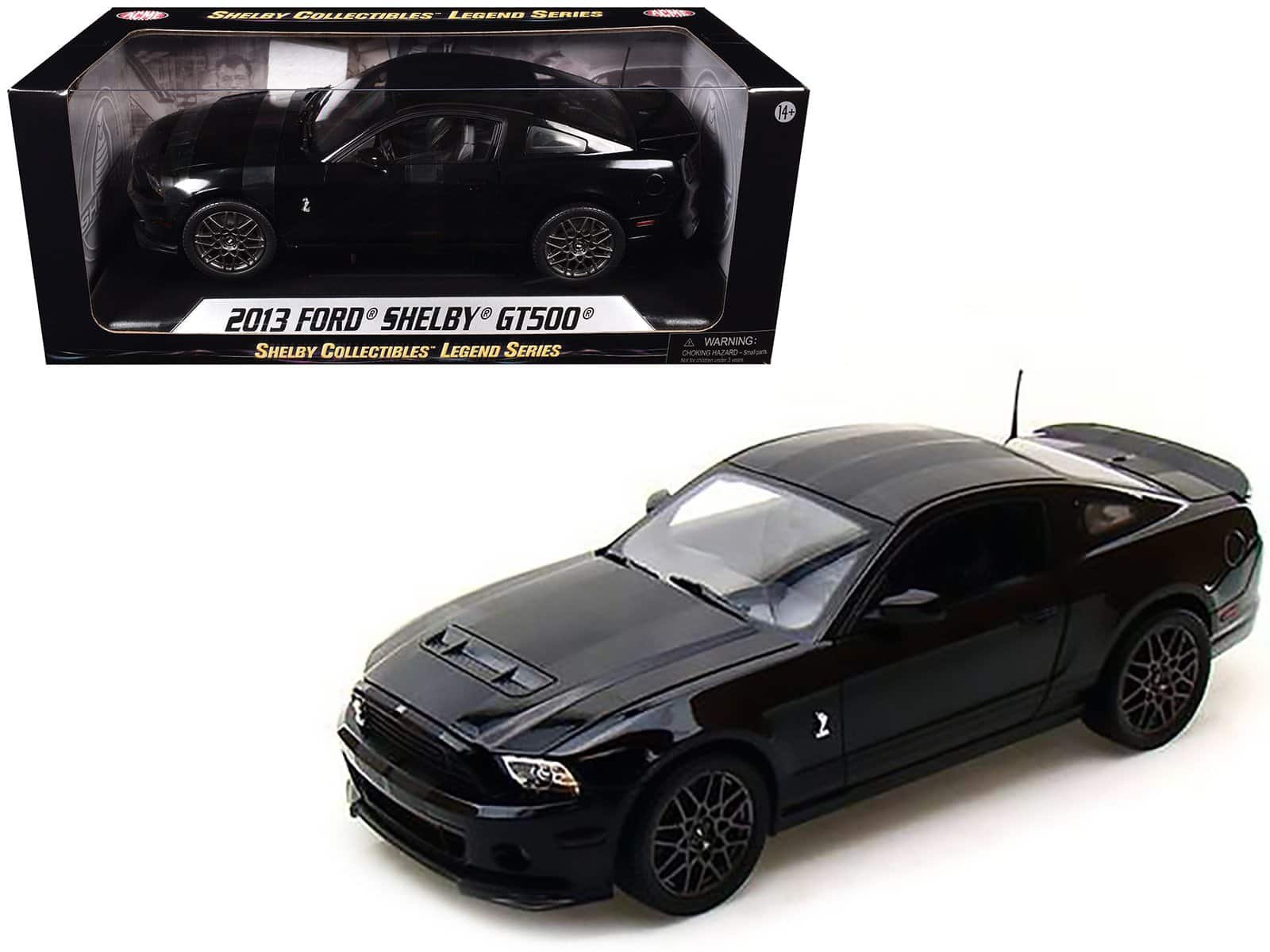 2013 ford shelby mustang cobra gt500 svt black with black stripes 1/18 diecast car model by shelby collectibles 2013 ford shelby mustang cobra gt500 svt black with black stripes 1/18 diecast car model by shelby collectibles