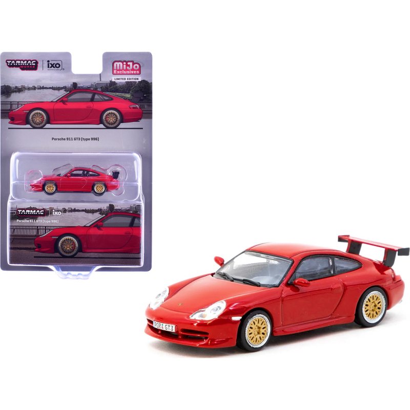 porsche 911 gt3 (996) red "global64" series 1/64 diecast model by tarmac works