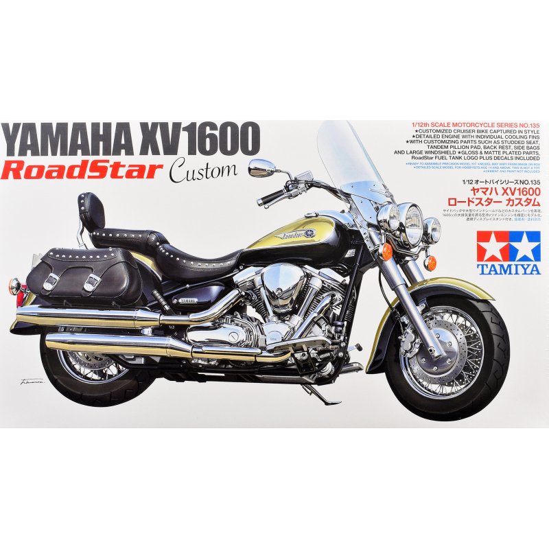 model kit yamaha xv1600 roadstar custom motorcycle 1/12 scale model by tamiya