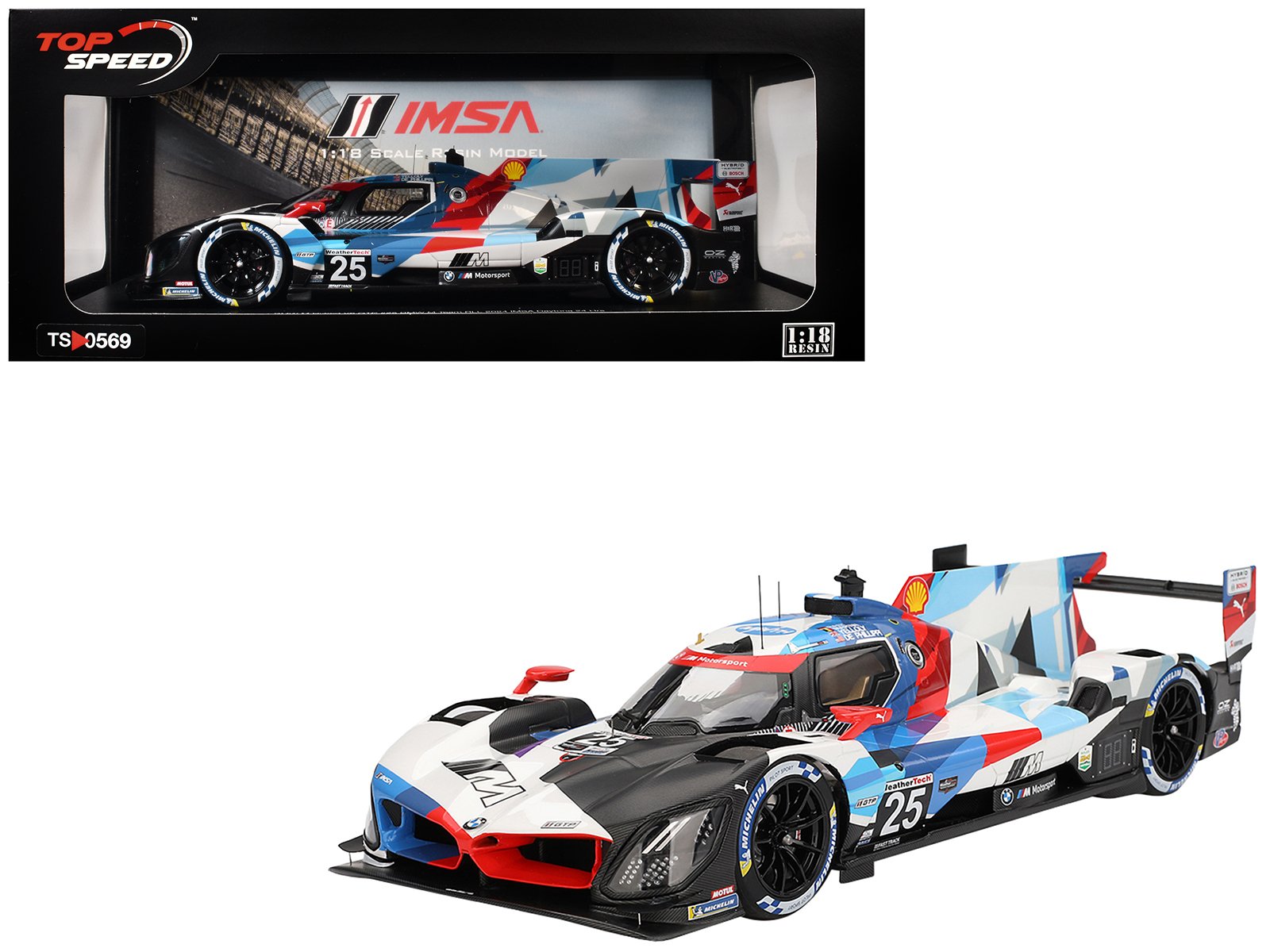 bmw m hybrid v8 gtp #25 connor de phillippi maxime martin rene rast nick yelloly "bmw m team rll" "24 hours of daytona" (2024) 1/18 model car by top speed bmw m hybrid v8 gtp #25 connor de phillippi maxime martin rene rast nick yelloly "bmw m team rll" "24 hours of daytona" (2024) 1/18 model car by top speed